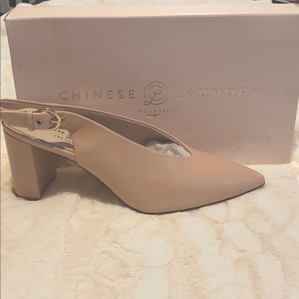 Chinese laundry nude block heel